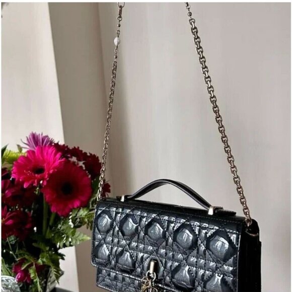 My Dior Mini Clutch Bag Black Patent - Picture 3 of 5